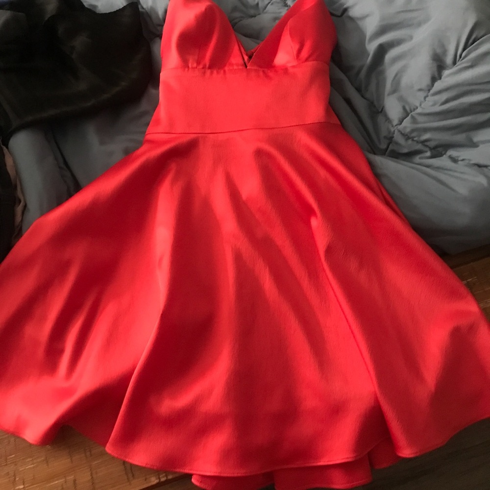 Red silk House of CB dress